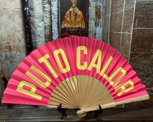 Abanico - "Puto calor" - Rosa