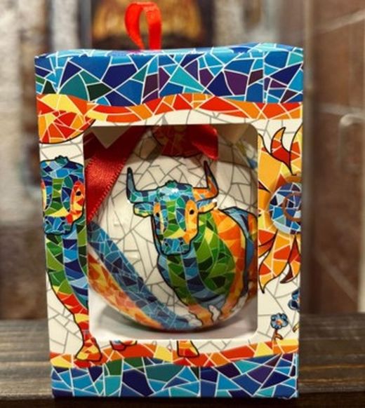 Bola navidad de toro mosaico