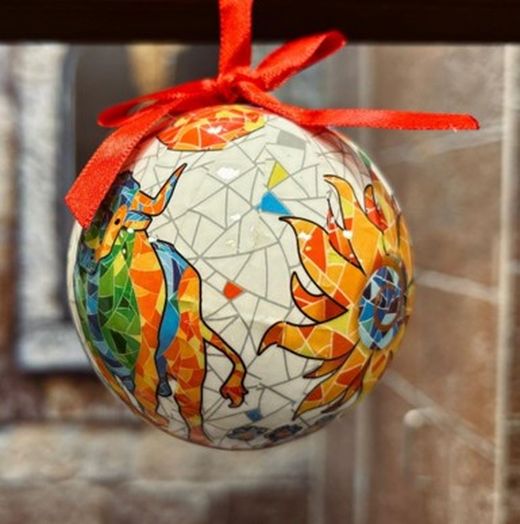 Bola navidad de toro mosaico