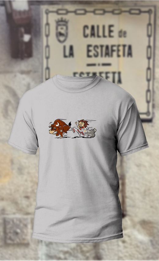 Camiseta corredor niño corriendo detras del toro