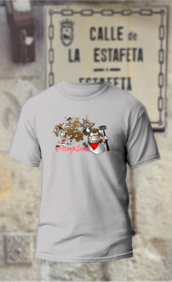 Camiseta Encierro toro martillo con corredores en la valla