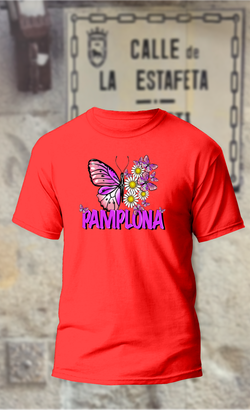 Camiseta mariposa morada Pamplona