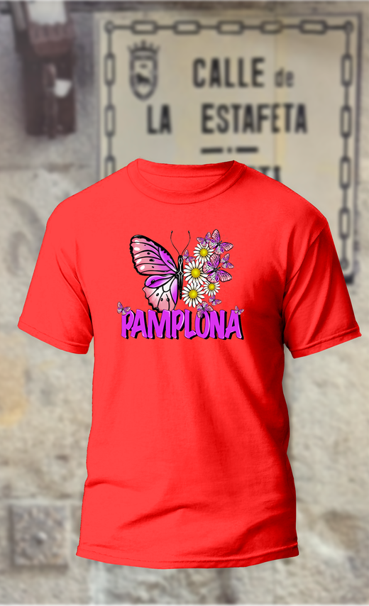 Camiseta mariposa morada Pamplona