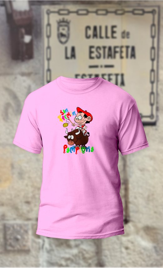 Camiseta niño Pamplonica encima del toro
