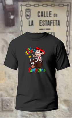 Camiseta niño Pamplonica encima del toro