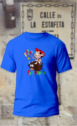 Camiseta niño Pamplonica encima del toro
