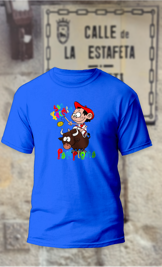 Camiseta niño Pamplonica encima del toro