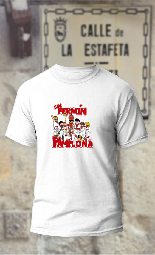 Camiseta playmobils vestidos de San Fermin