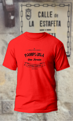 Camiseta texto negro Pamplona San Fermin Clothing Company