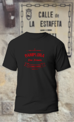 Camiseta texto rojo Pamplona San Fermin Clothing Company