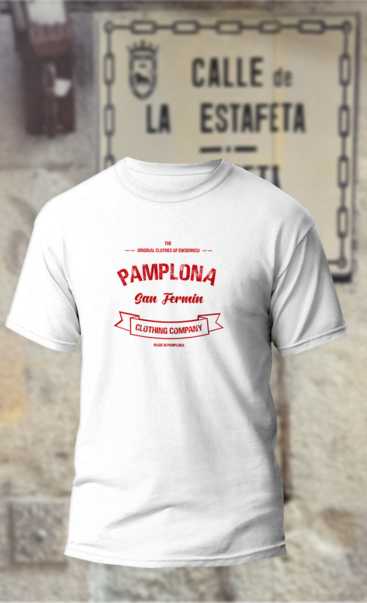 Camiseta texto rojo Pamplona San Fermin Clothing Company