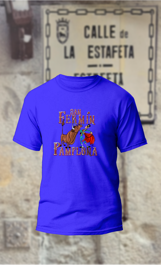 Camiseta toro y torero, San Fermín. Pamplona