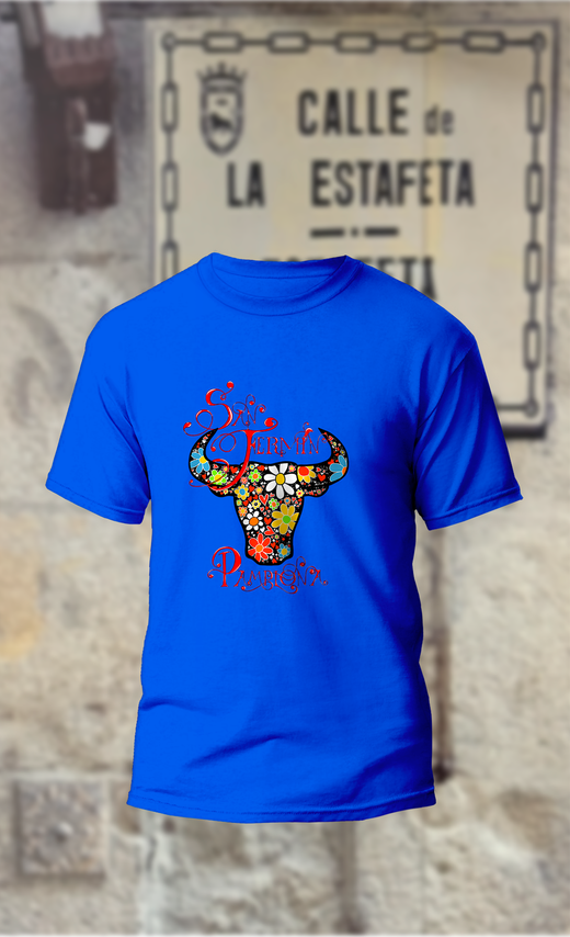 Camiseta Toros flores San Fermin Pamplona
