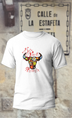 Camiseta Toros flores San Fermin Pamplona