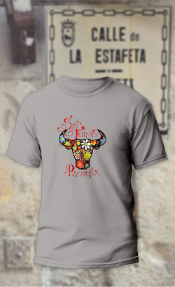 Camiseta Toros flores San Fermin Pamplona