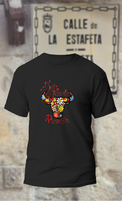 Camiseta Toros flores San Fermin Pamplona