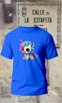 Camiseta unicornio flequillo rosa
