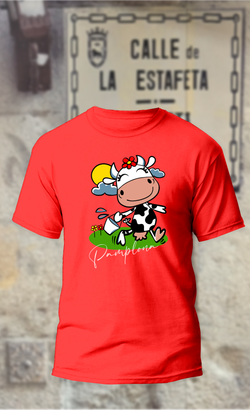 Camiseta vaquita feliz con el cubo