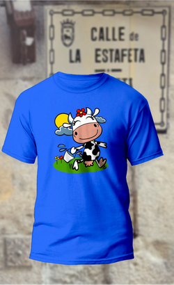 Camiseta vaquita feliz con el cubo