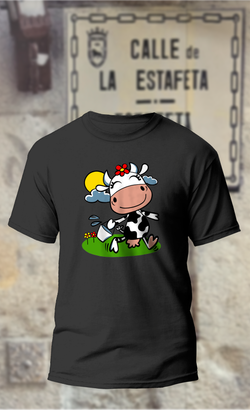Camiseta vaquita feliz con el cubo