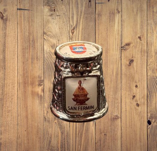 Dedal San Fermín y escudo Pamplona plateado