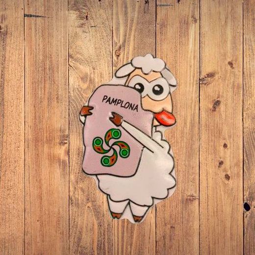 Imán ceramica Oveja lauburu