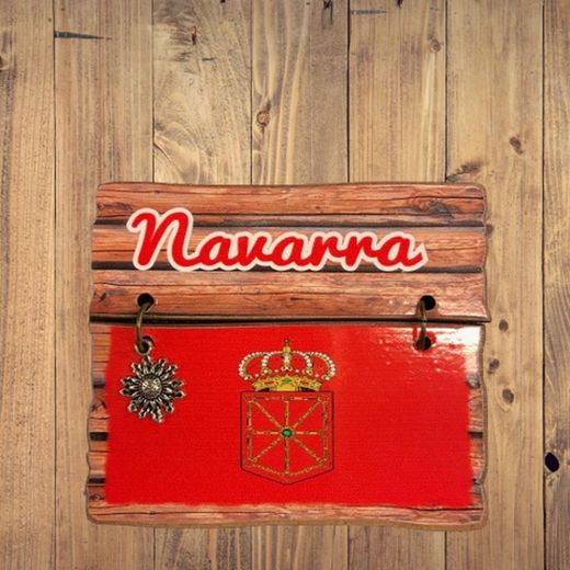 Imán de madera con el escudo de Navarra
