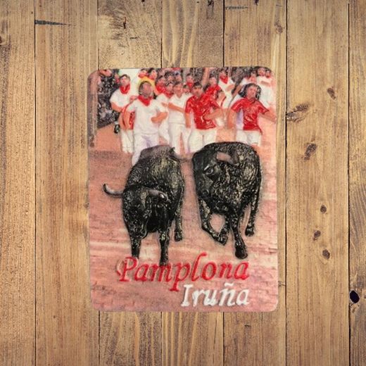 Imán ceramica Encierro con dos toros