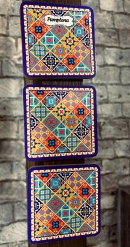 Set posa vasos grabado Pamplona