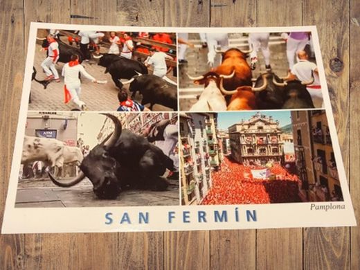 Postal Toros y Chupinazo