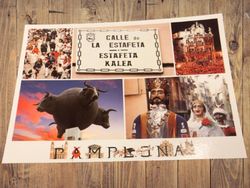 Postal Encierro y fiesta