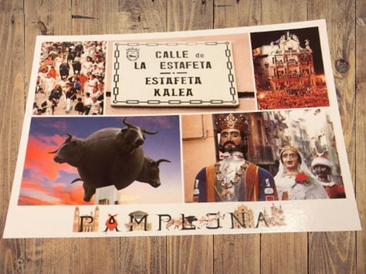 Postal Encierro y fiesta