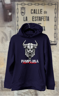 Sudadera cabeza de toro blanca y negra