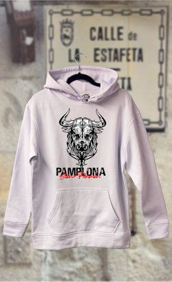Sudadera cabeza de toro blanca y negra