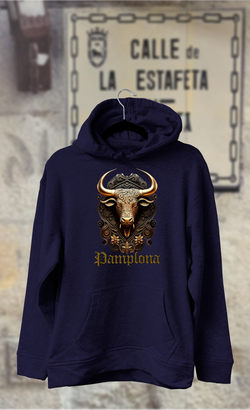 Sudadera cabeza de toro dorada medieval