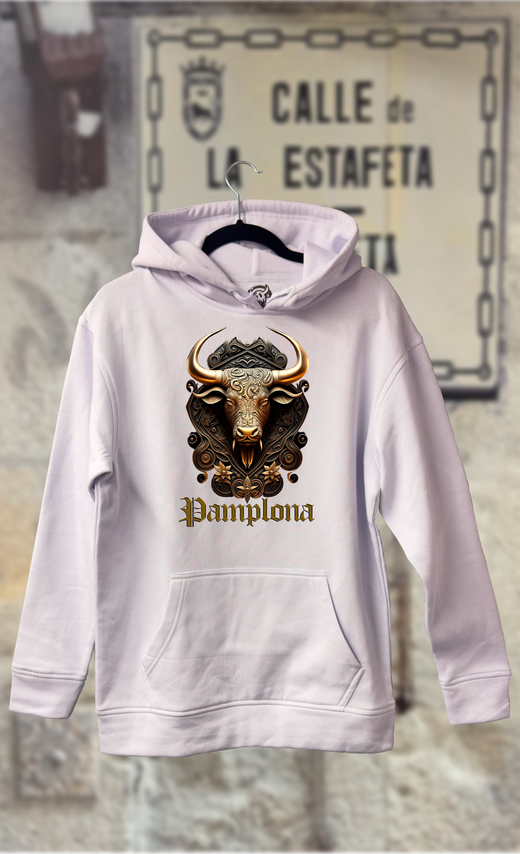 Sudadera cabeza de toro dorada medieval