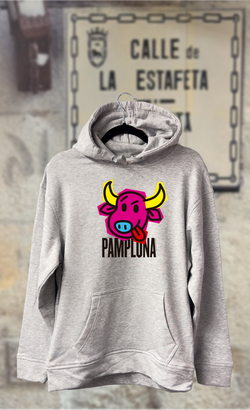 Sudadera cabeza de toro rosa