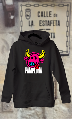 Sudadera cabeza de toro rosa