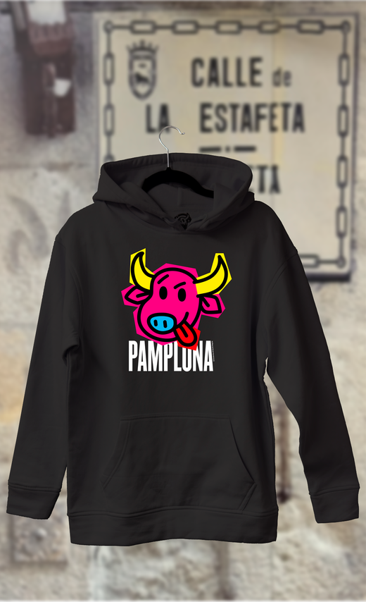 Sudadera cabeza de toro rosa