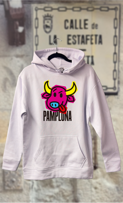 Sudadera cabeza de toro rosa