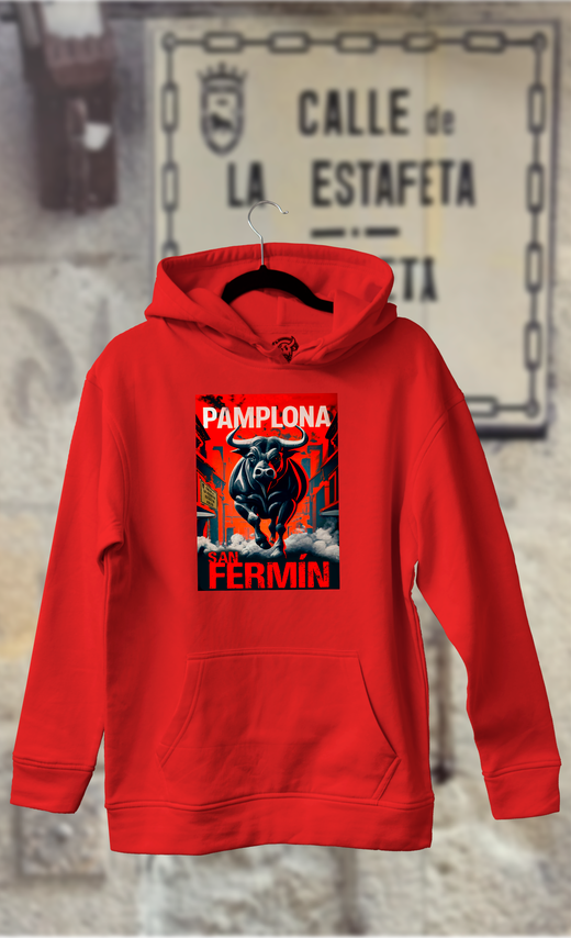 Sudadera calle Estafeta con toro