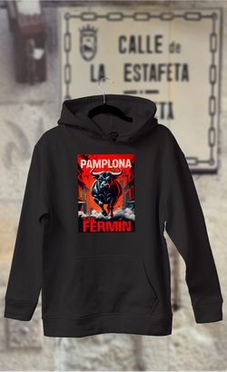 Sudadera calle Estafeta con toro