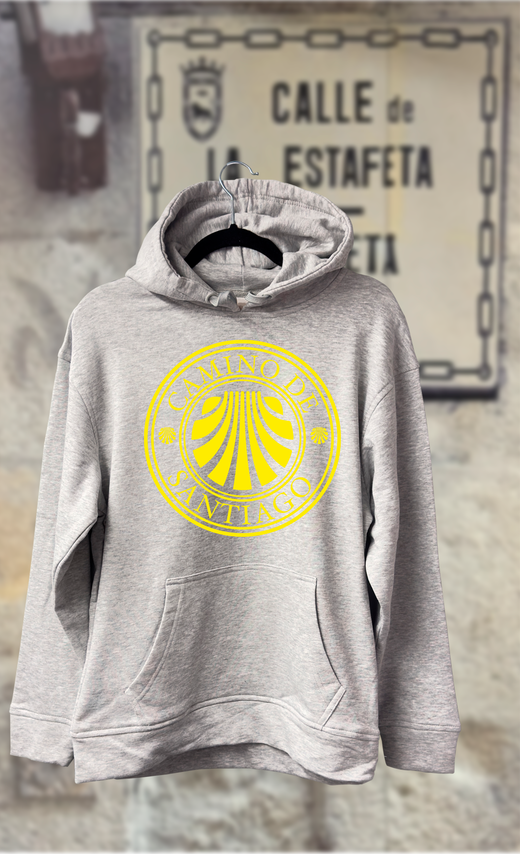 Sudadera camino de Santiago concha amarilla