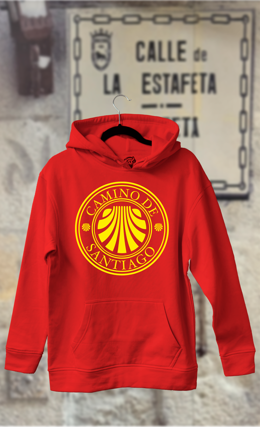 Sudadera camino de Santiago concha amarilla
