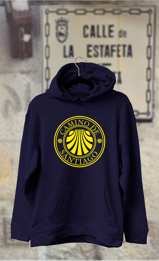 Sudadera camino de Santiago concha amarilla