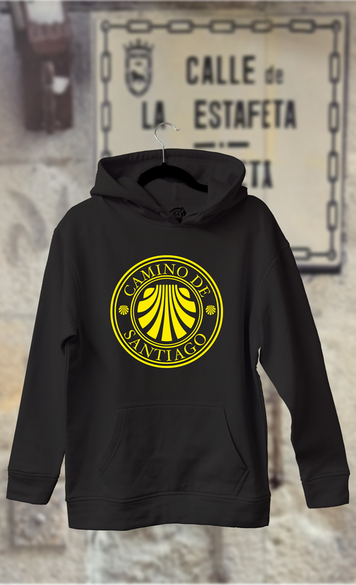 Sudadera camino de Santiago concha amarilla