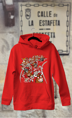 Sudadera caricatura encierro San Fermín