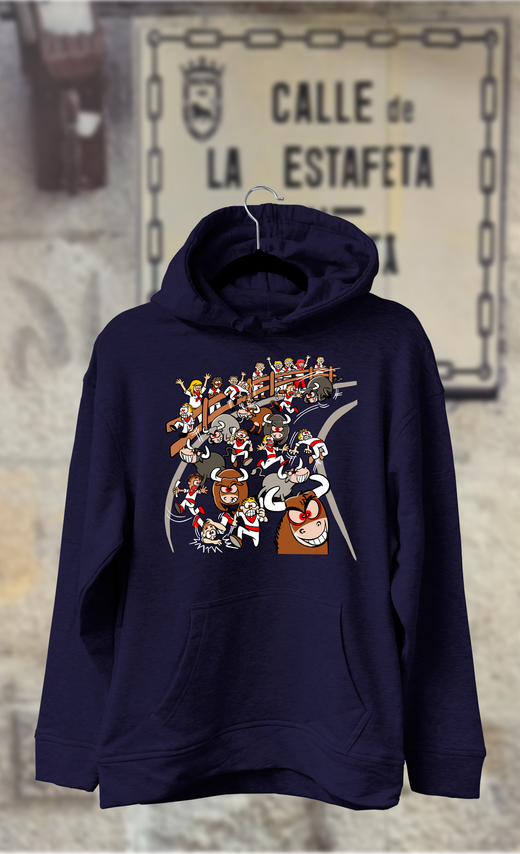 Sudadera caricatura encierro San Fermín