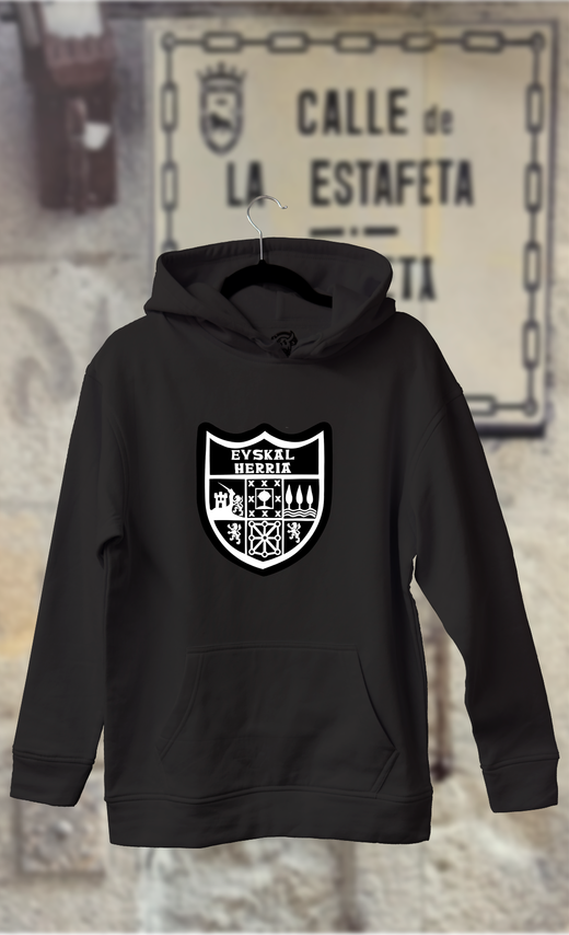Sudadera escudo Euskal Herria en negro