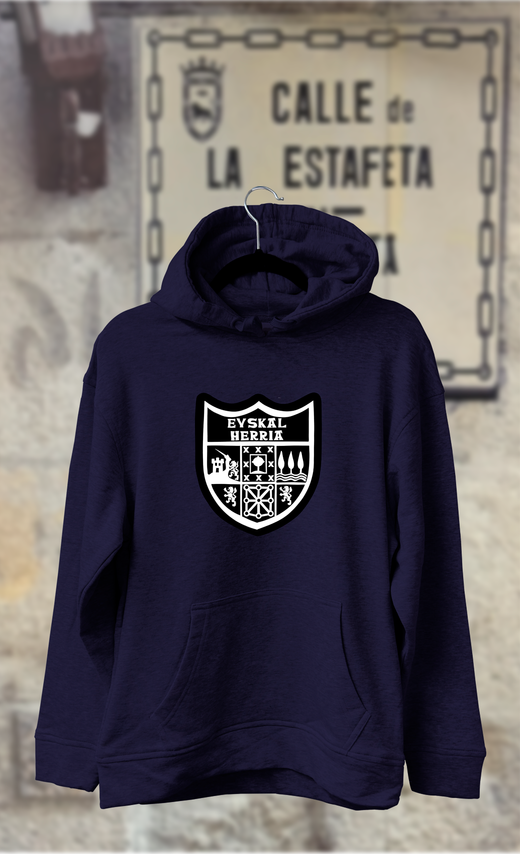 Sudadera escudo Euskal Herria en negro